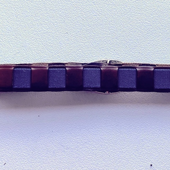 Stefano Corsini Blue Webbing Brown Leather Men's 34” - Picture 6 of 10